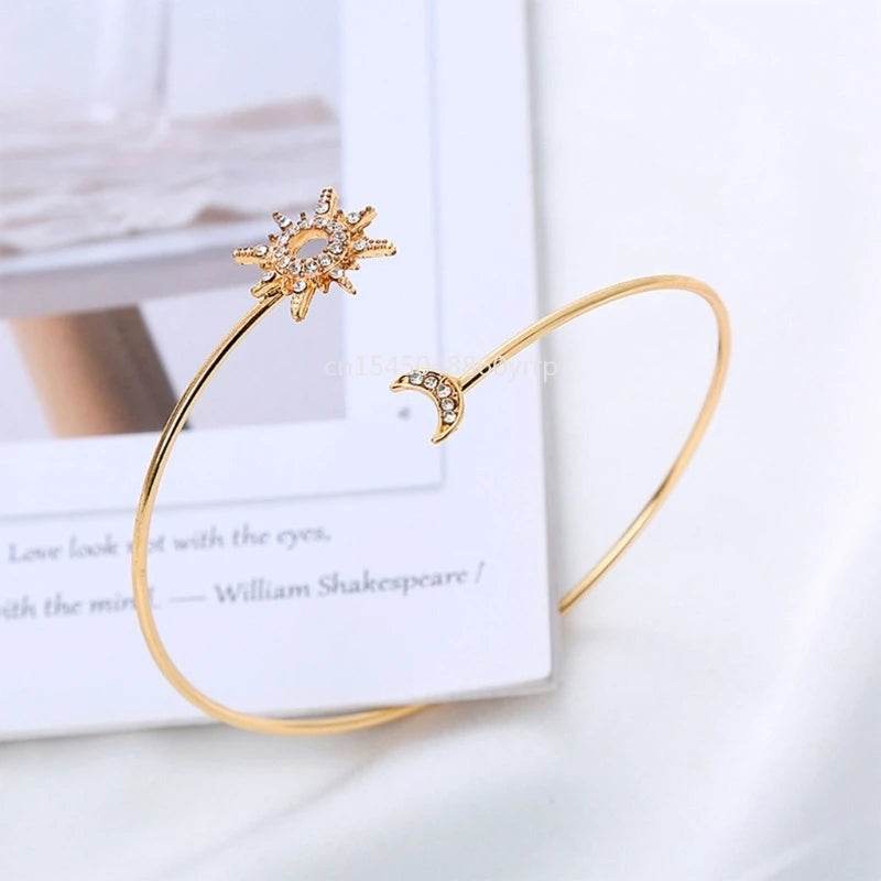 1 Pcs Rhinestones Arm Cuff for Women Armlet Bangle Arm Cuff Flexible - Fashionqueene.com