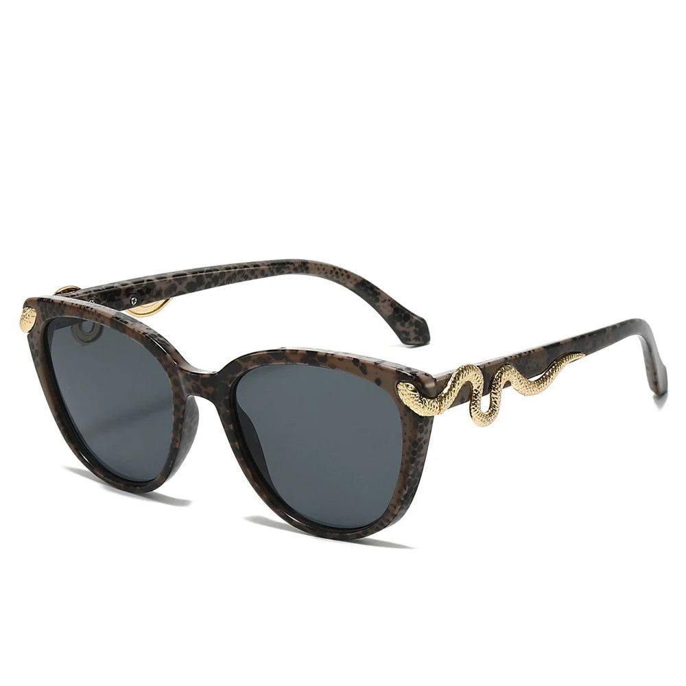 Metal Snake Trendy Street Shot Sun Glasses Brand Designer Ladies