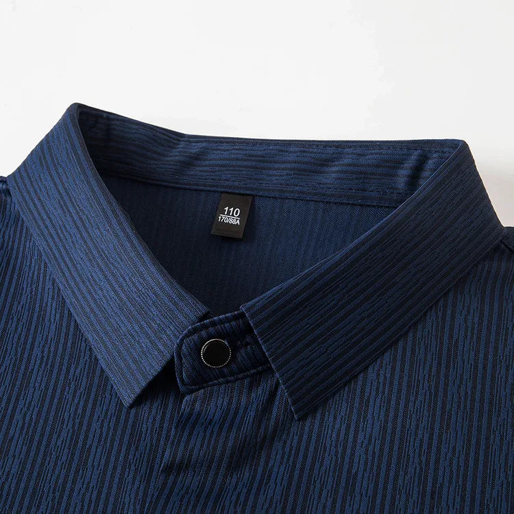 Men's Slim Fit Short Sleeve Dress Shirt Premium Spandex Stretch Fabric Solid Colors Business Casual