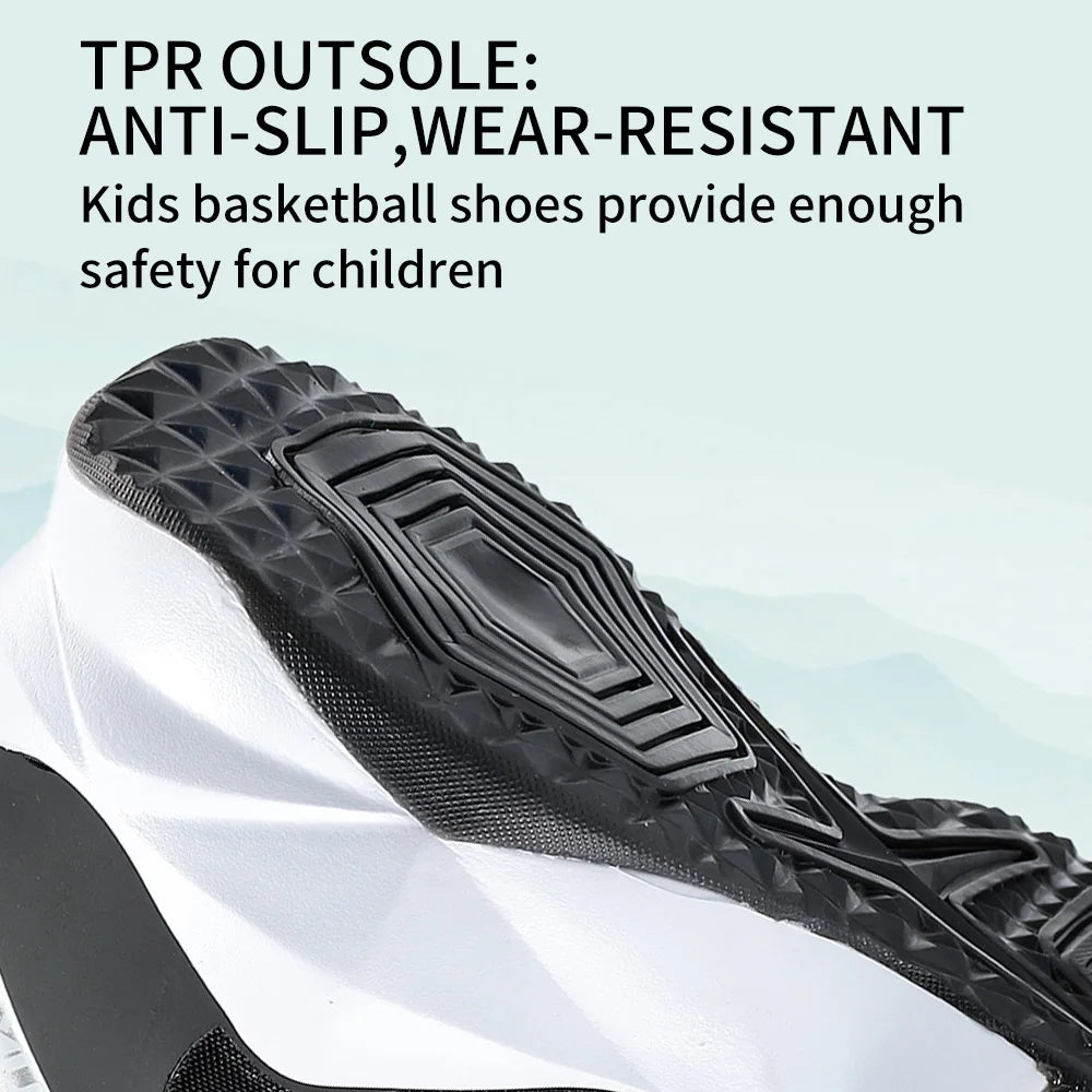 Kids Basketball Sneakers Durable Non-Slip Running Shoes