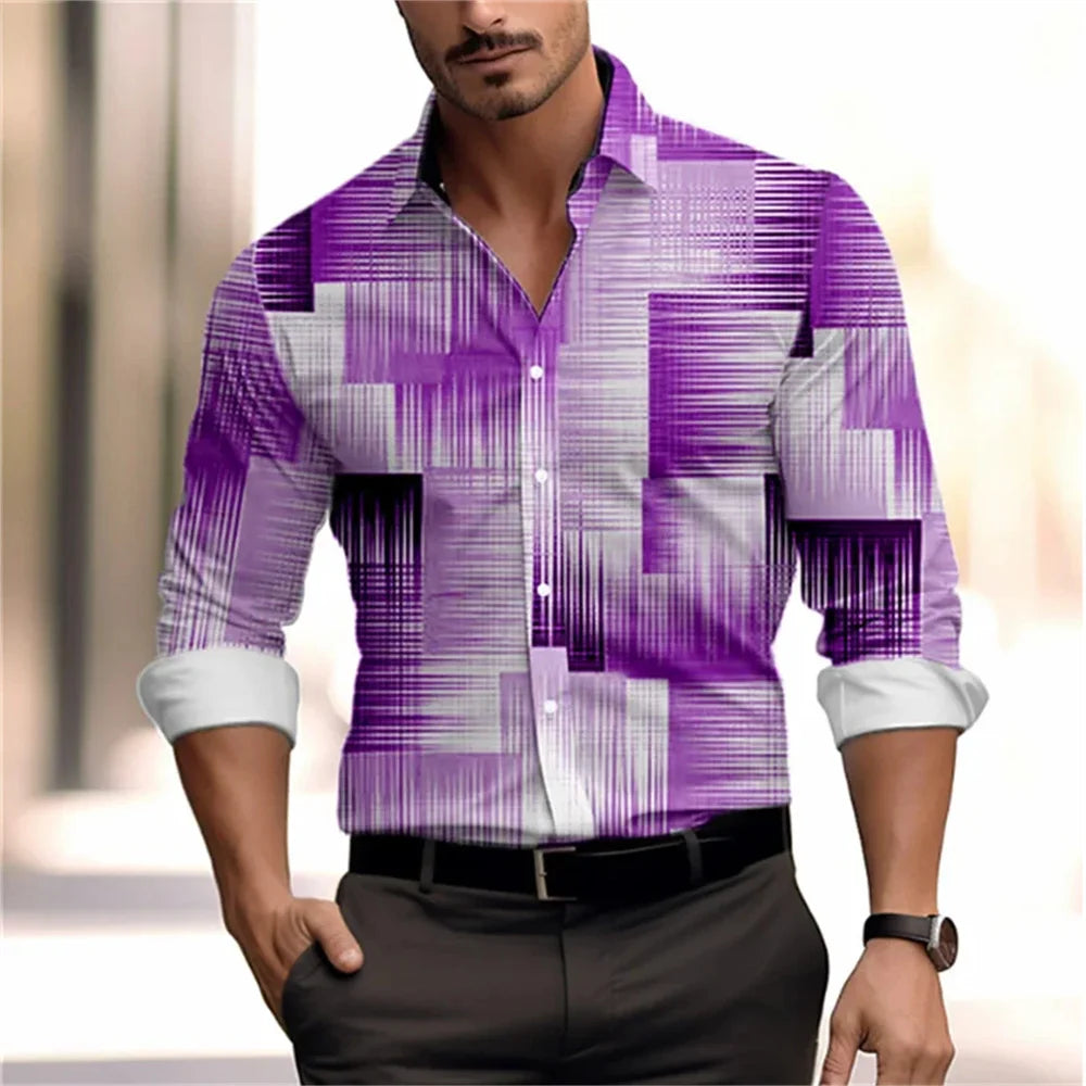 Men's casual striped plaid lines are soft and comfortable