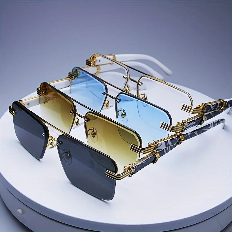 Populare Frameless Sun Glasses Male Female Classic Small Square Summer Traveling Shades