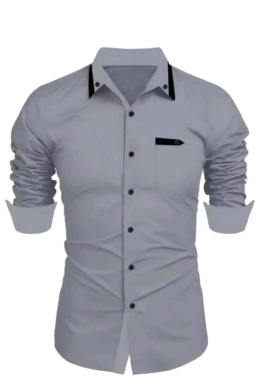 Men's Casual Solid Color Long Sleeve Shirt Soft and Comfortable