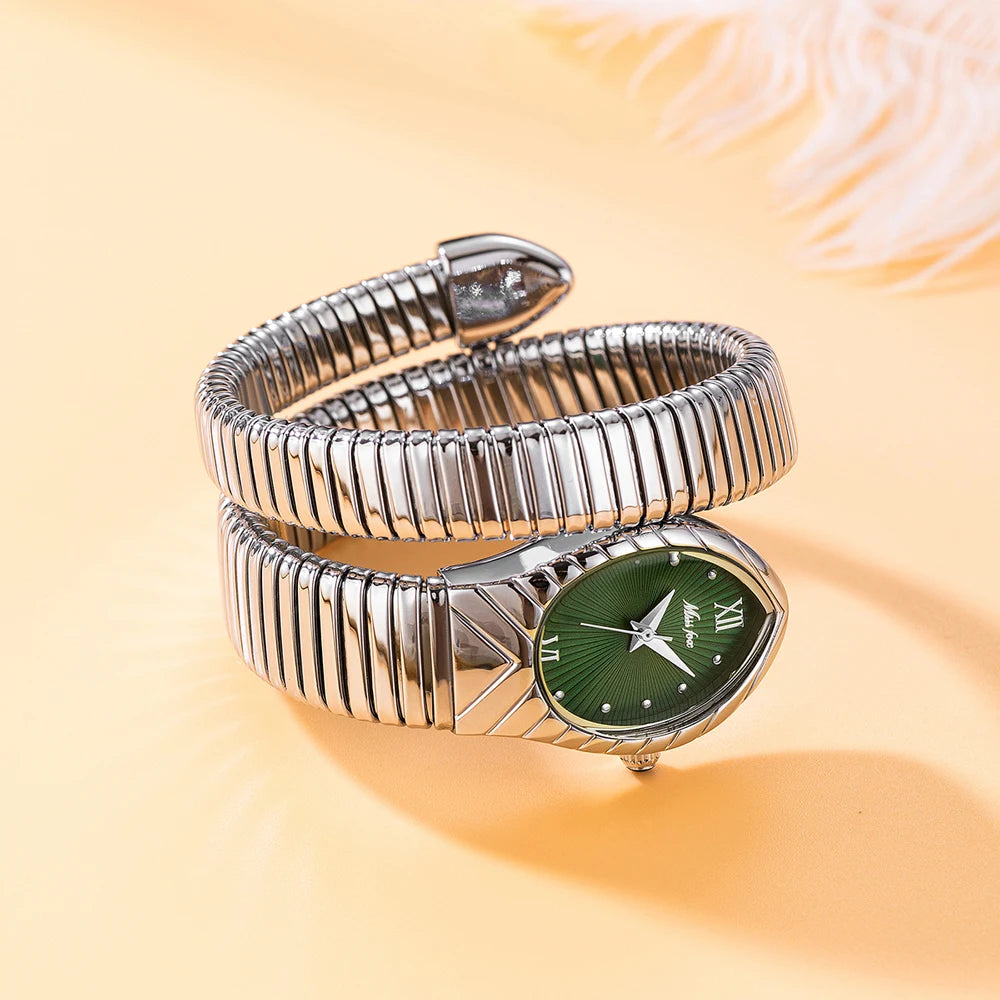 Women's Watches New Quartz Snake Shape Simple Ladies Watch Fashion Unique Strap Waterproof