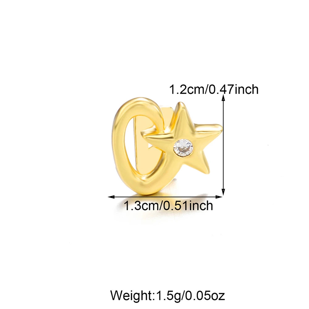 1PCS Hip Hop Single Teeth Grillz For Men Women Gold Silver Color Copper Grillz