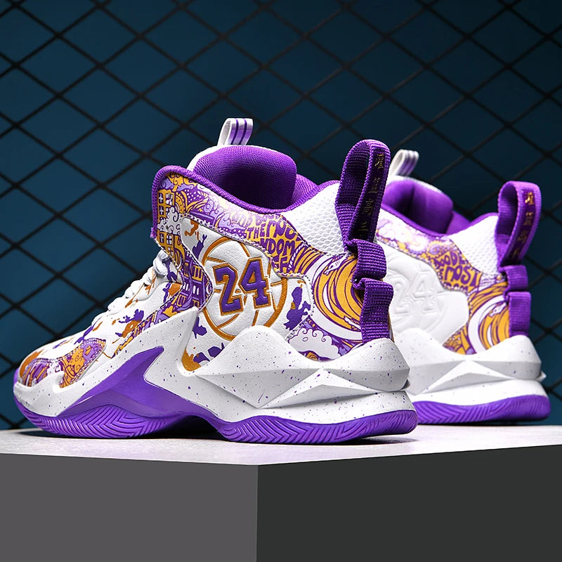 Men's Basketball Breathable Outdoor Shoes Fashion Graffiti Training Shoes