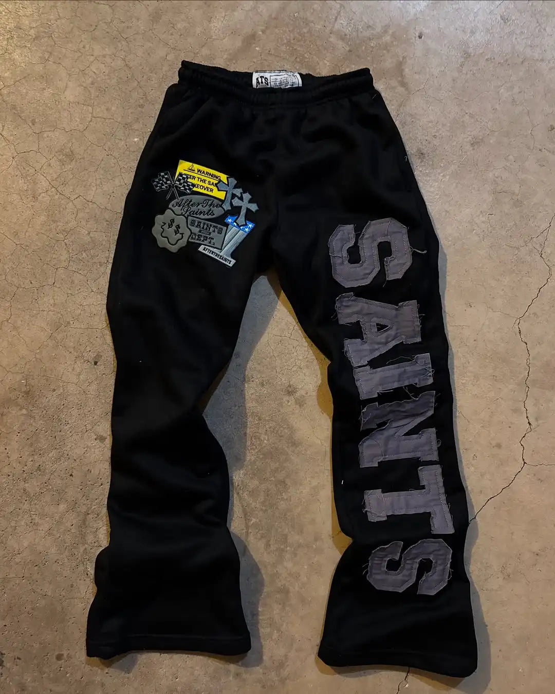 West Coast Trendy Stitching Seam Cloth Dopamine Element Daily Casual Pants Men's Loose Comfort Sports Pants Couple Clothes