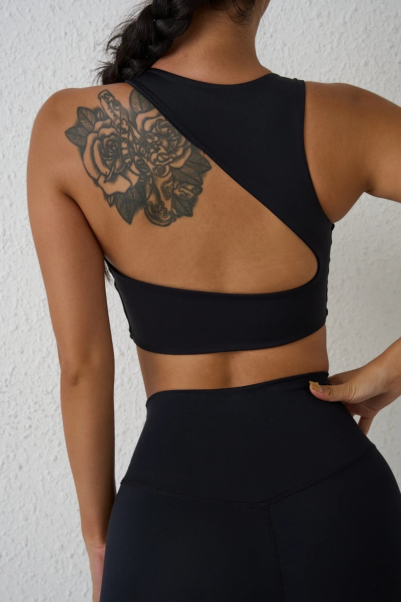 Backless Women Crop Top Fitness Solid Sports Bra Gym Shockproof