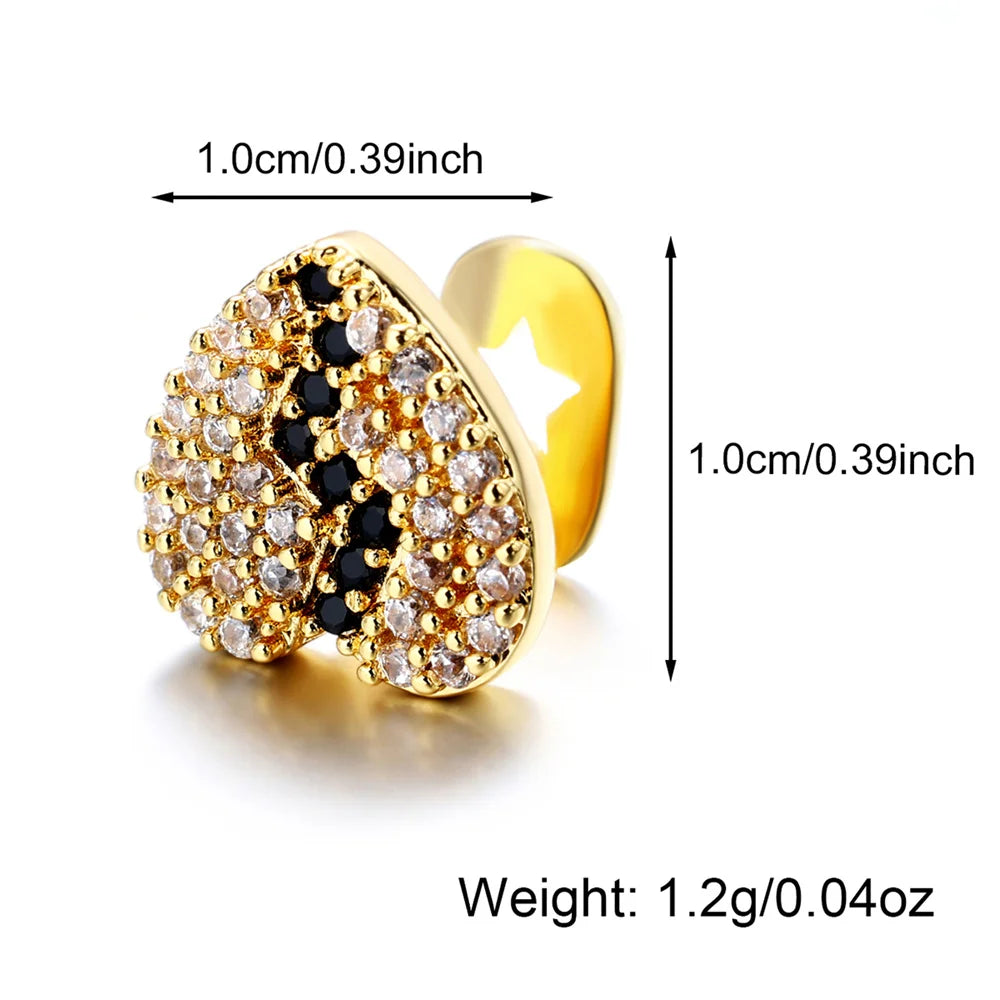 1PC Single Hip Hop Star Heart Pattern Teeth Grillz Removable Dental Grills Teeth Punk Teeth Caps