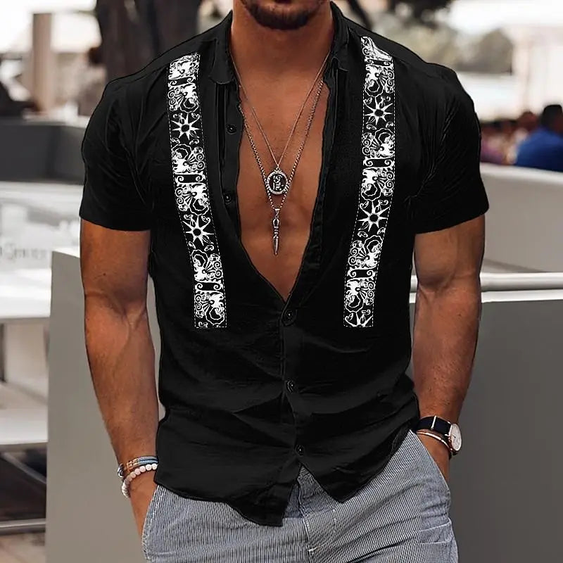 Solid Color Casual Shirt - Fashionable Street Style - Business Linen Material - Men's Short Sleeve Shirt