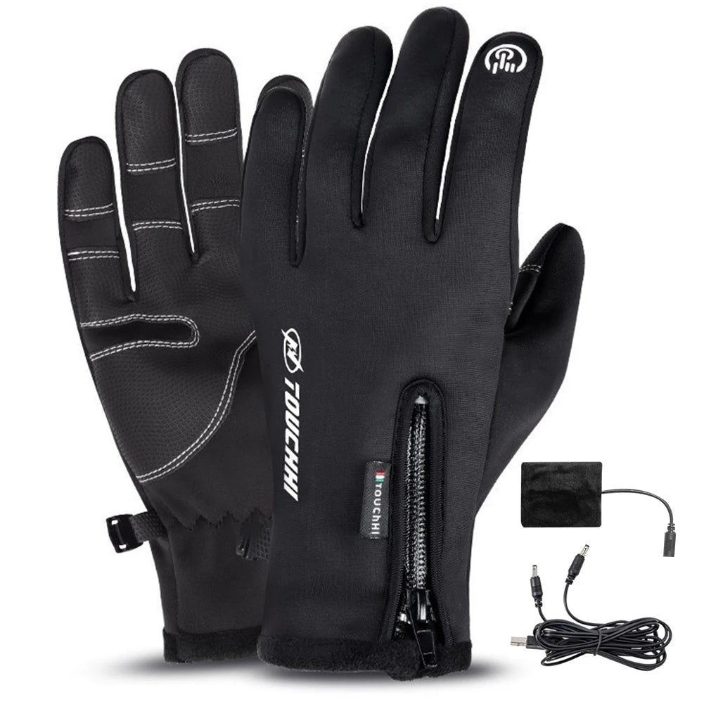 Heated Gloves Eletric Thermal Heat Gloves Skiing Snowboarding Hunting Fishing Waterproof Heated Rechargeable Gloves