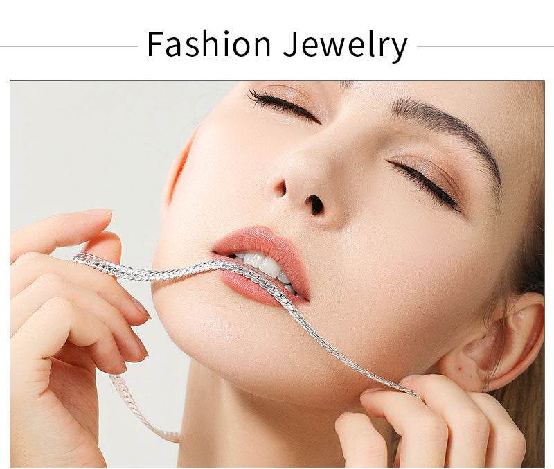 18K Gold/Silver Color 6mm Necklace 8/18/20/24 Inch Chain For Woman Men - Fashionqueene.com