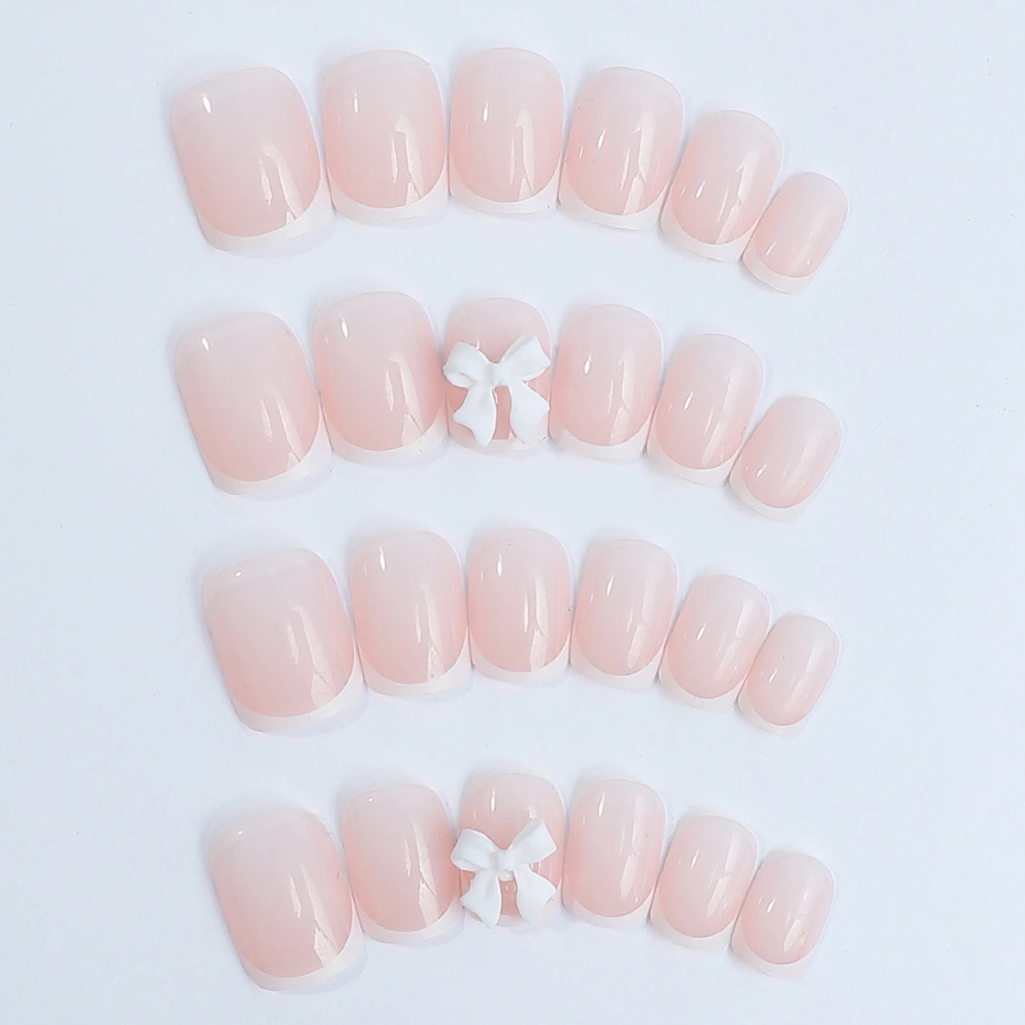 French Tips Press-on Nail Long Lasting Elegant Artificial Nail Manicure