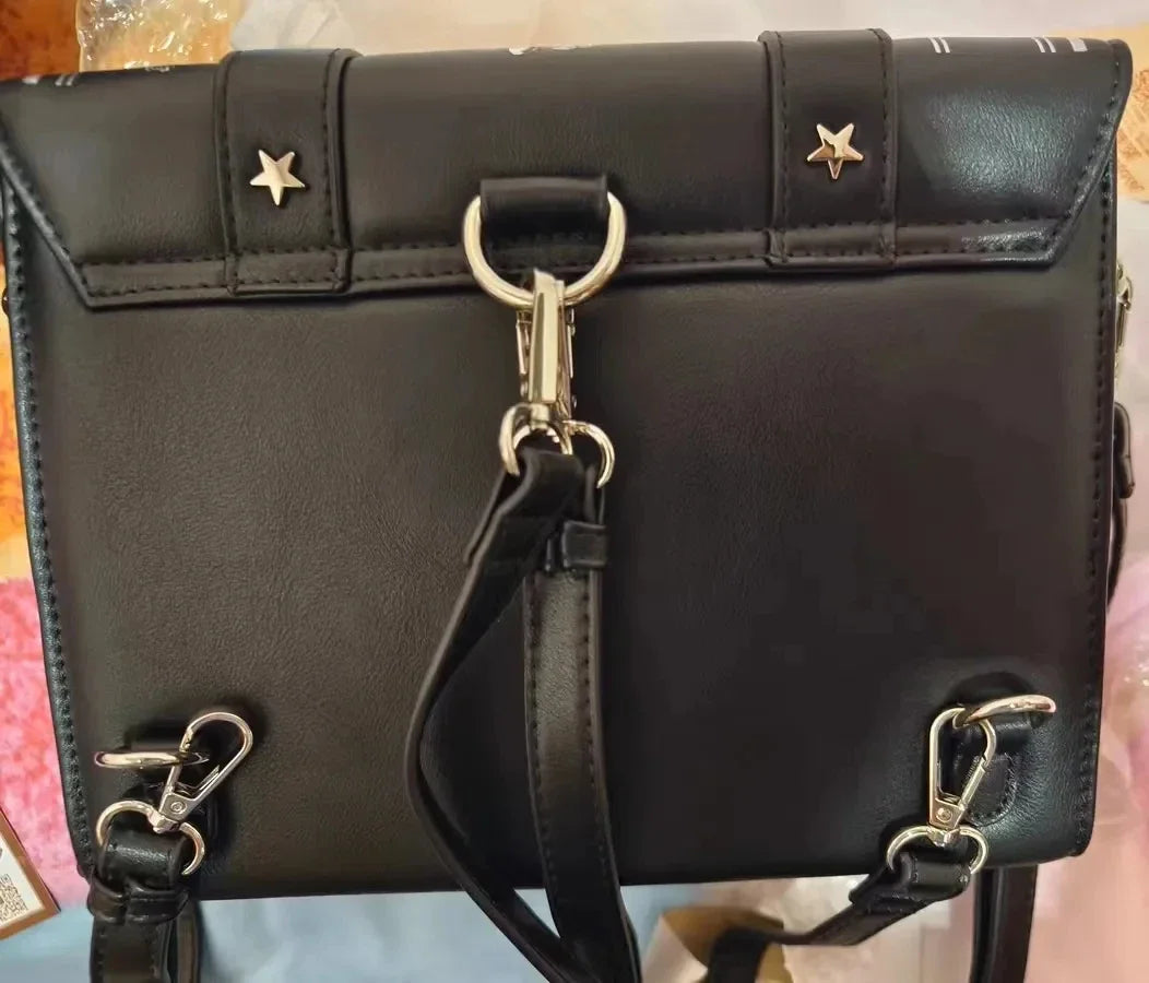 Gothic Square Black Shoulder Bag Luxury Designer Handbags Messenger Tote Bags Women