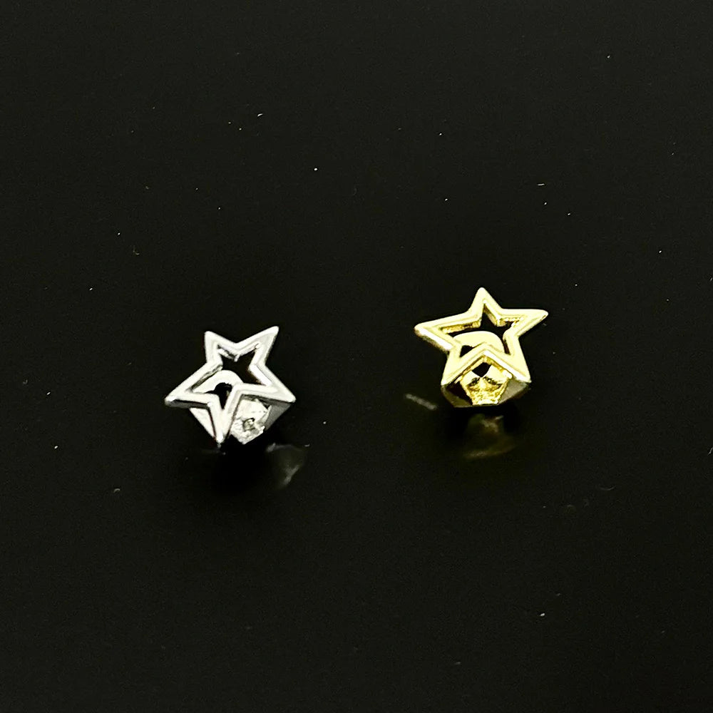 3PCS/Set Hollow Star Teeth Grillz Single Horizontal Bar Zircon Tooth Caps