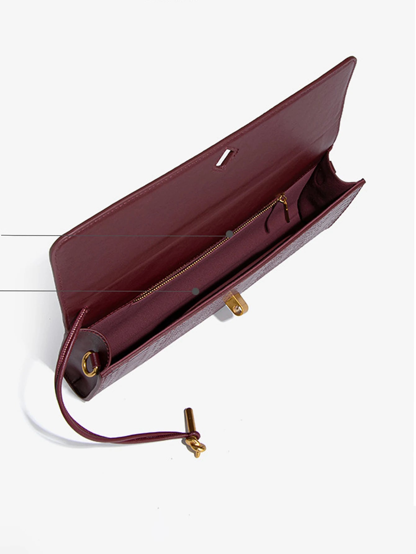 Burgundy bag cherry red envelope wine red envelope upscale new handbag crocodile flip hand