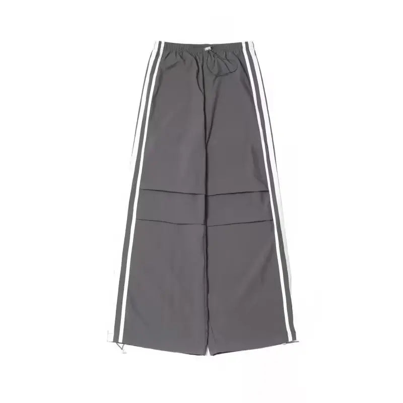 Women Blue Striped Pants Baggy Harajuku Sweatpants Aesthetic Oversize Parachute Pants Y2k 2000s Vintage Fashion Trousers Clothes