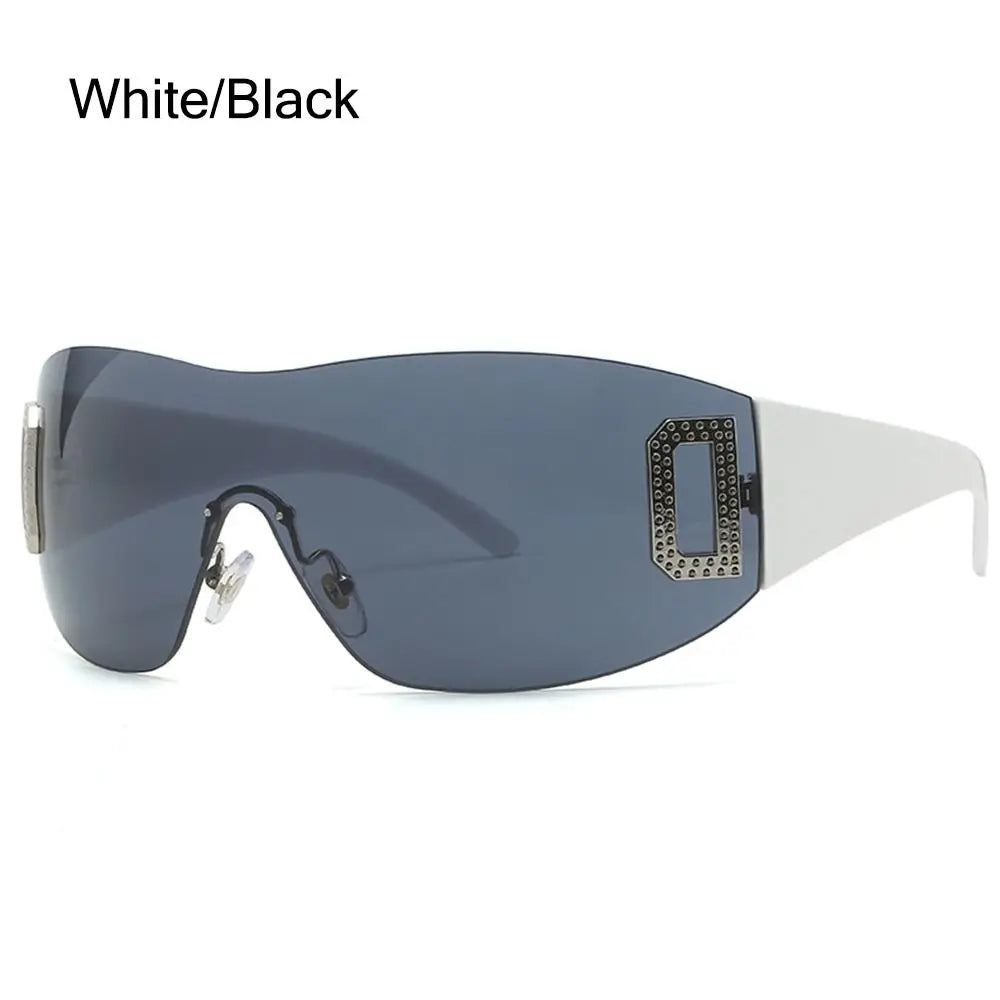 Luxury Y2K One Piece Sunglasses Women Brand Designer New Punk Sports Sun Glasses Men Goggle Shades UV400 Fashion Letter Eyewear