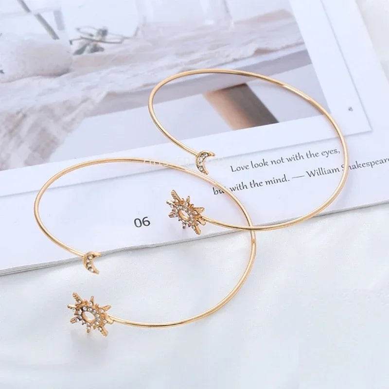 1 Pcs Rhinestones Arm Cuff for Women Armlet Bangle Arm Cuff Flexible - Fashionqueene.com