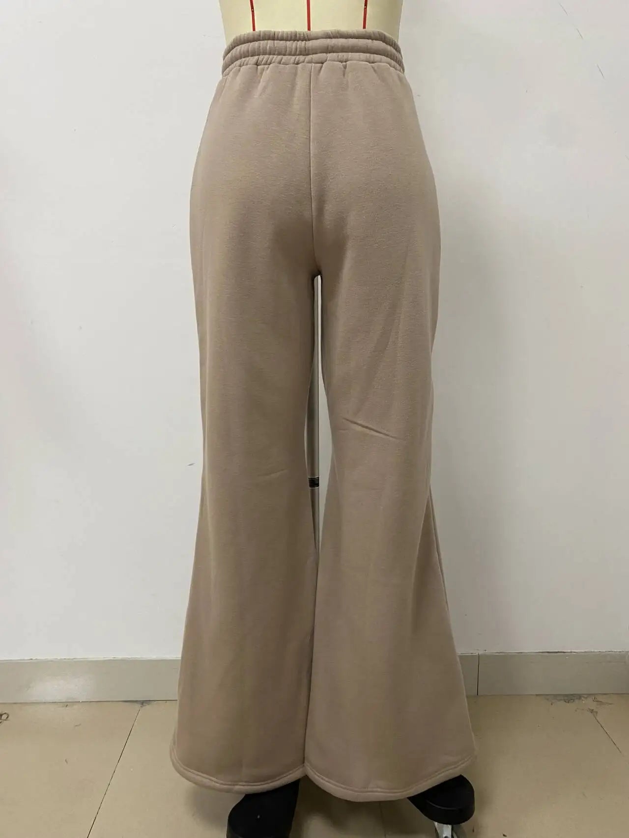 Basic Zipper Adjust Hole Women Wide Leg Loose Joggers Pants Fall Winter Active Loose Sporty Sweatpants