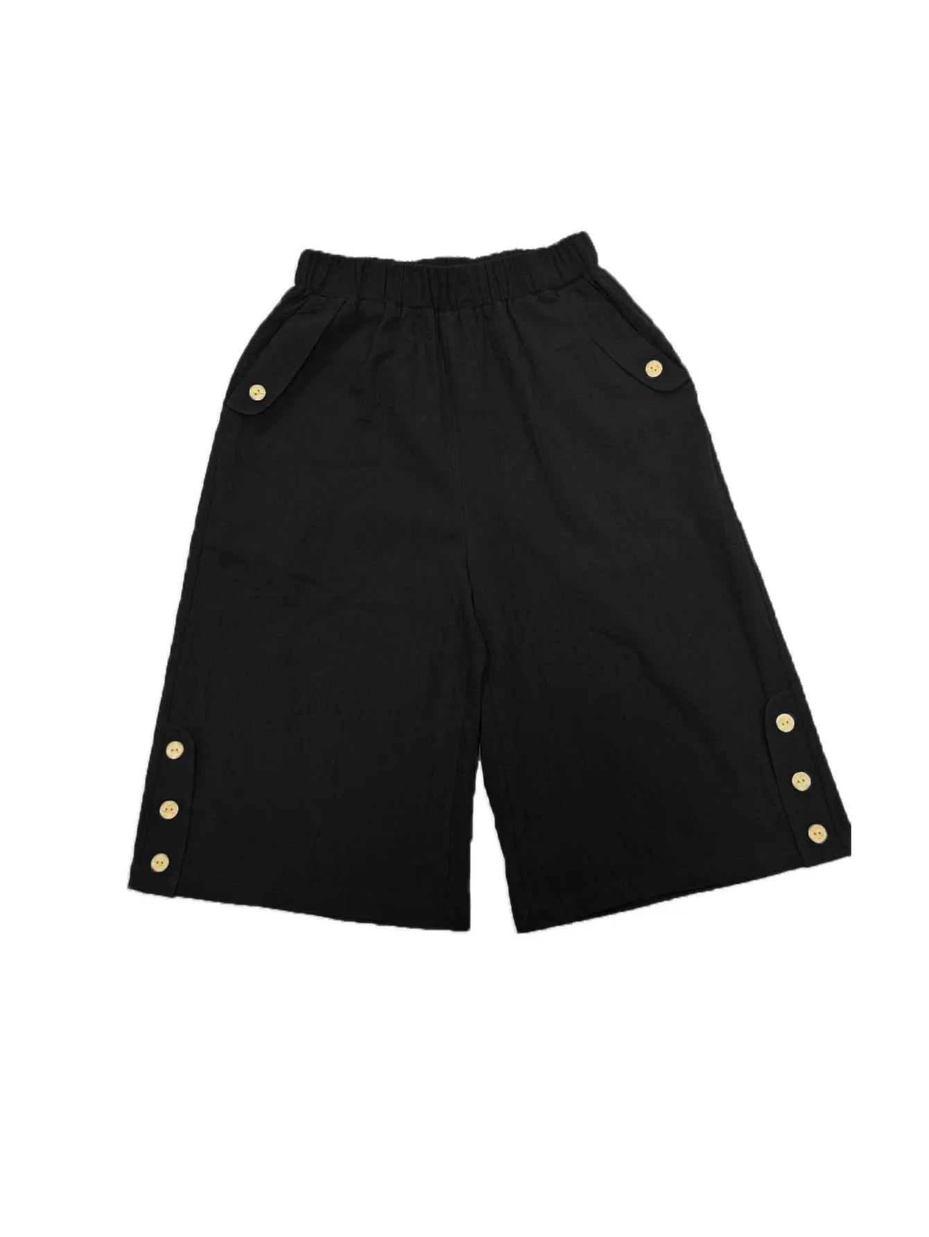 2025 new shorts, cropped pants, cross-border European and American women's clothing, solid color casual pants, straight leg pant