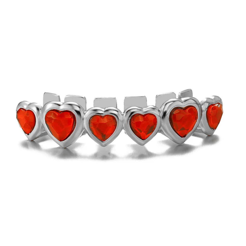 Red Crystal Heart Tooth Caps For Women Men Jewelry Hip Hop Silver Color Green Zircon Teeth Grillz Dental Grills Gold Green Gold Red Top Gold Green Bottom Gold Green-Gold Red Top-Gold Green Bottom-Gold Red-Gold Green Top-Silver Green Top-Silver Green-Silver Green Bottom-Silver Red-Gold Red Bottom-Silver Red Bottom-Silver Red Top-