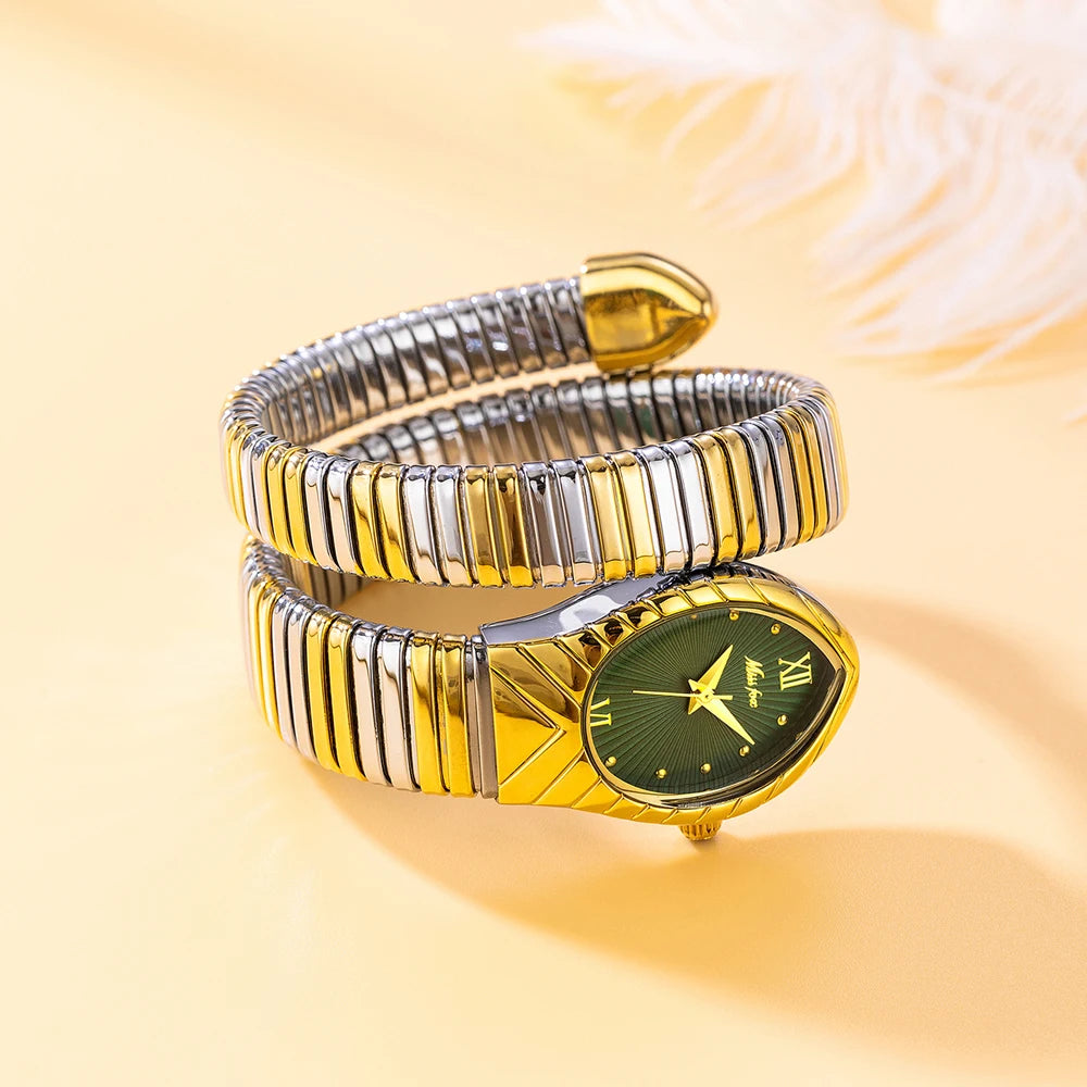Women's Watches New Quartz Snake Shape Simple Ladies Watch Fashion Unique Strap Waterproof