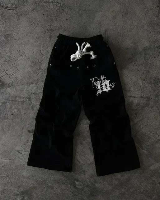 American Cartoon Graffiti Sweatpants Y2K Pants Mens Gothic Hip Hop Cartoon Baggy Elastic Waist Casual Trousers