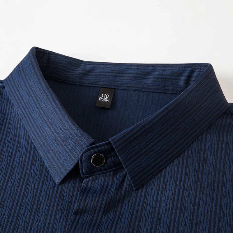 Men's Slim Fit Short Sleeve Dress Shirt Premium Spandex Stretch Fabric Solid Colors Business Casual