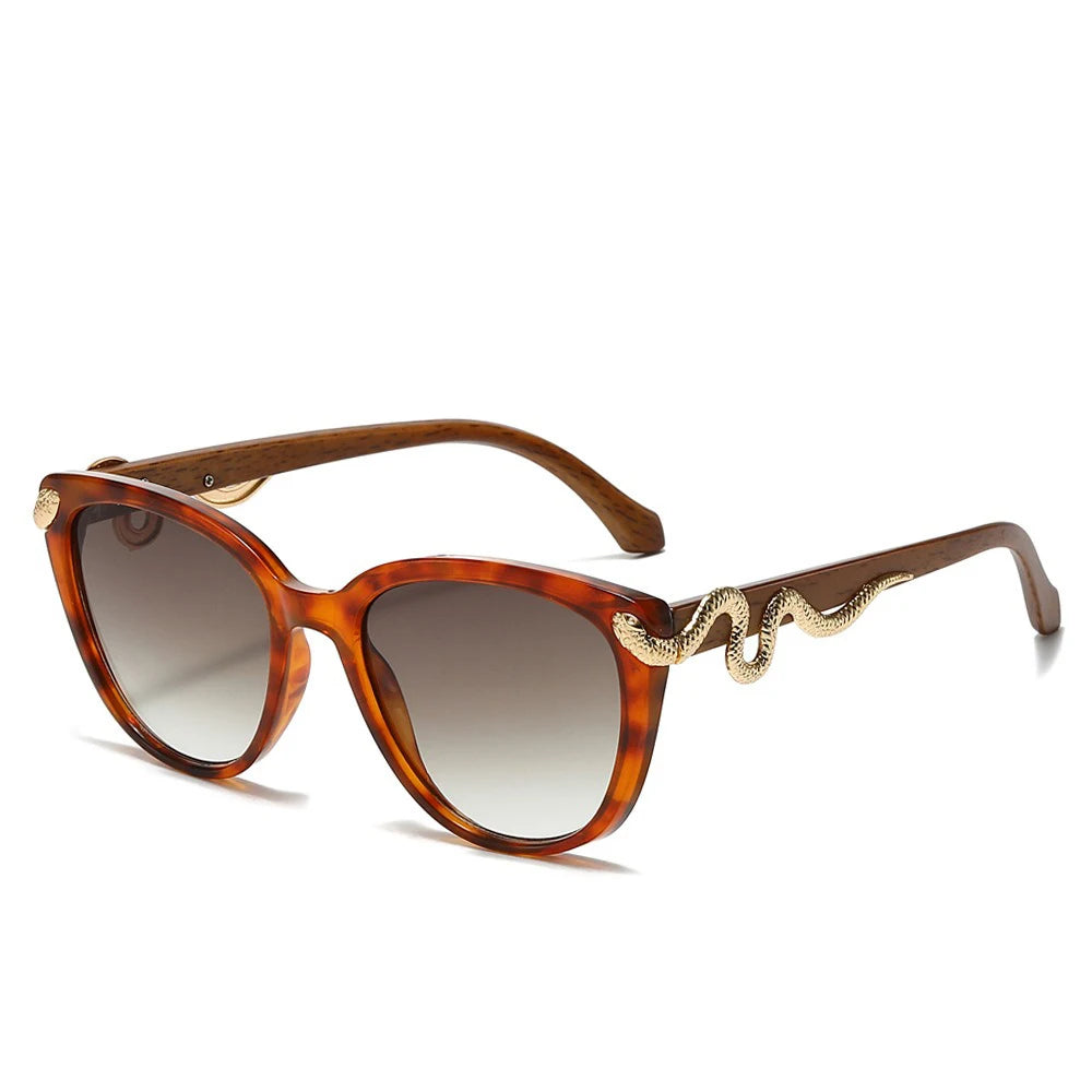 Metal Snake Trendy Street Shot Sun Glasses Brand Designer Ladies