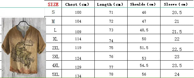 3D digital heat transfer animal landscape 3-button large size stand-up collar short-sleeved shirt