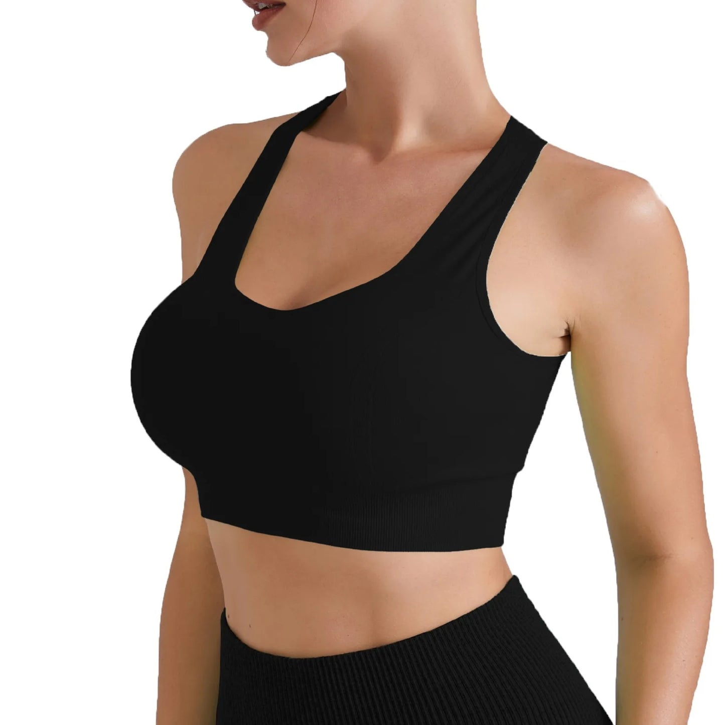 Women Sports Underwear Tight Gym Workout Crop Top Yoga Vest ShockproofSports Bra
