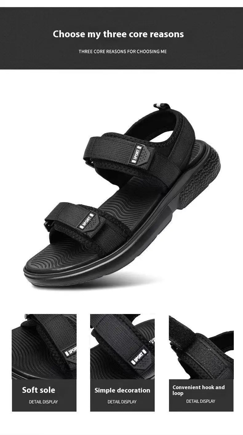A Pair of Non-Slip Men's Sandals Wear-Resistant Breathable Simple White-Soled