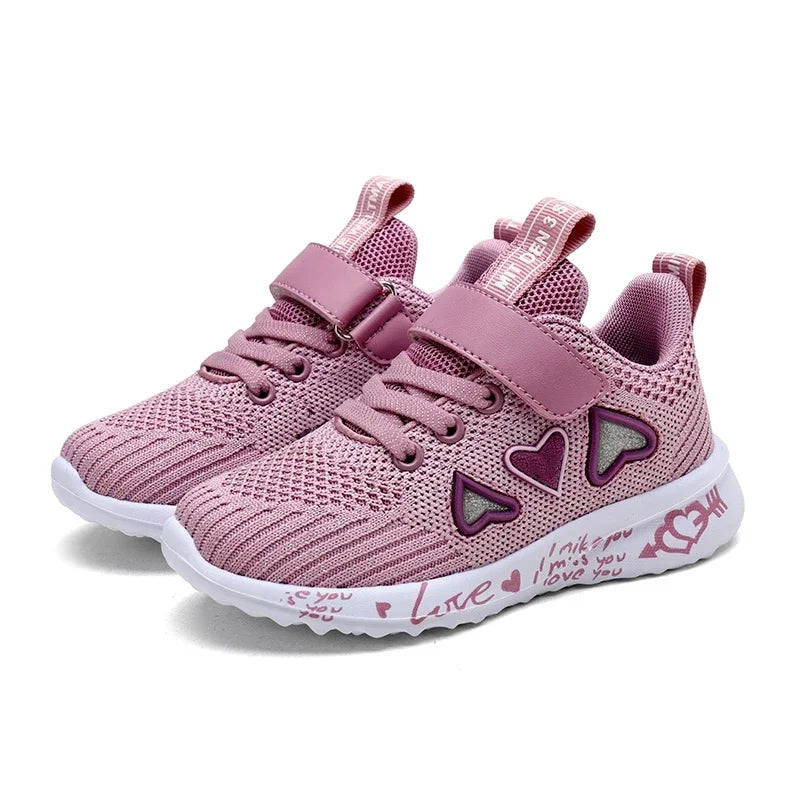 Girls Casual Light Mesh Sneakers Kids Summer Cute Sport Cartoon Female Footwear