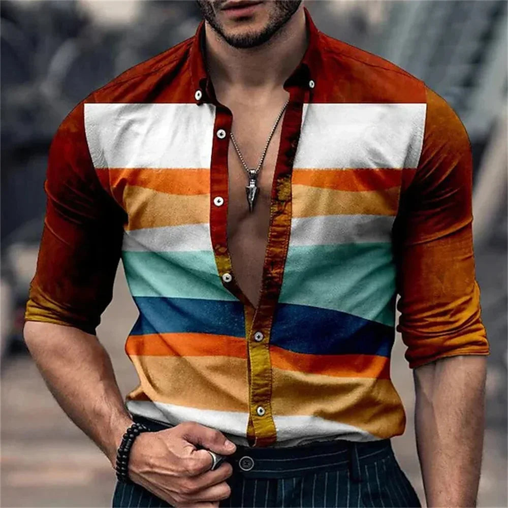Musical Notes Beige Casual Long Sleeve Button Clothing Sports Fashion