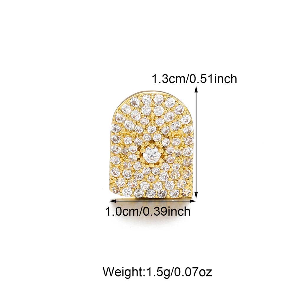 1PCS Hip Hop Single Teeth Grillz For Men Women Gold Silver Color Copper Grillz - Fashionqueene.com