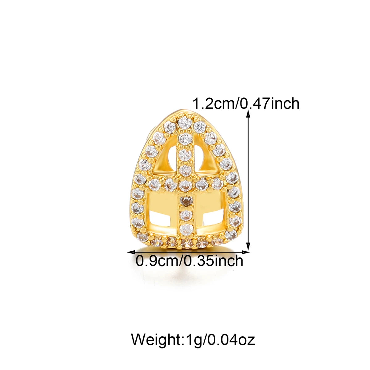 1PCS Hip Hop Single Teeth Grillz For Men Women Gold Silver Color Copper Grillz
