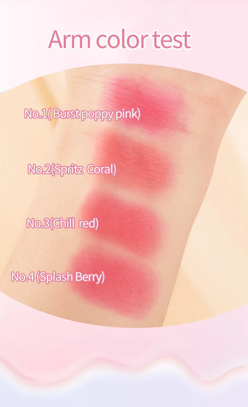 3-in-1 Cheek Lip Tinted Moistured Blush Stick Eyes Cheek Lip Brighten Cream Water Jelly Tint Stick Matte Contour Makeup