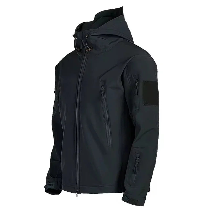 Military Shark Skin Soft Shell Jacket Mens Tactical Windproof Waterproof Army Hooded