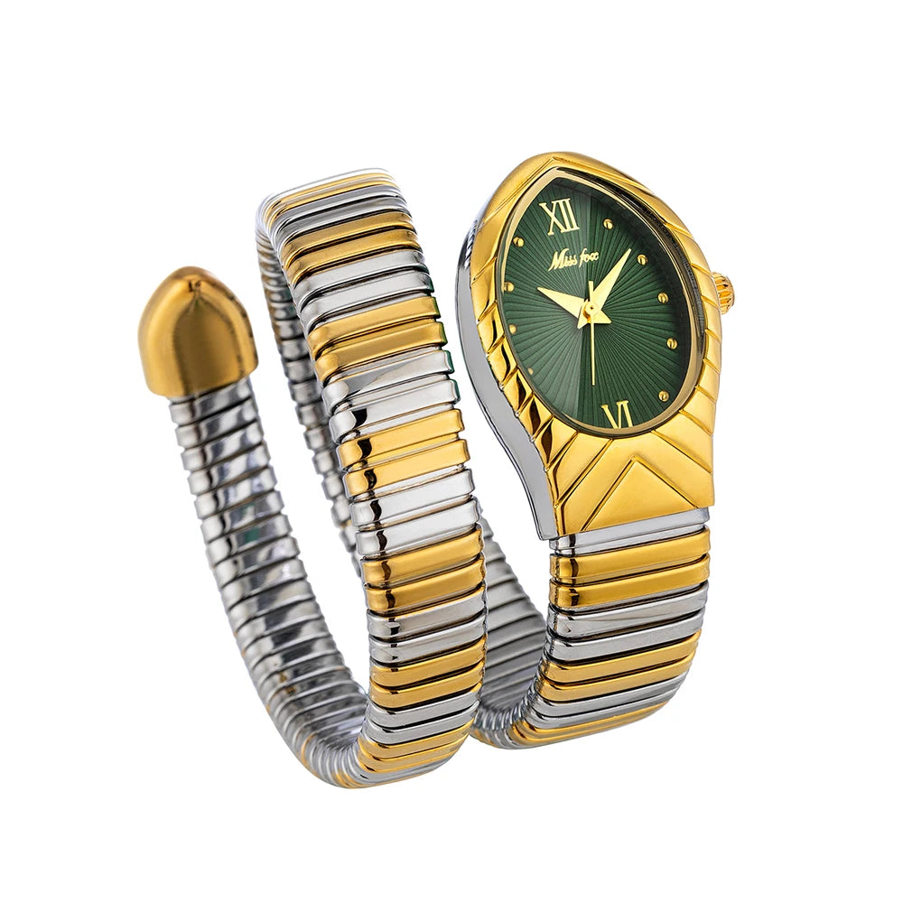 Women's Watches New Quartz Snake Shape Simple Ladies Watch Fashion Unique Strap Waterproof