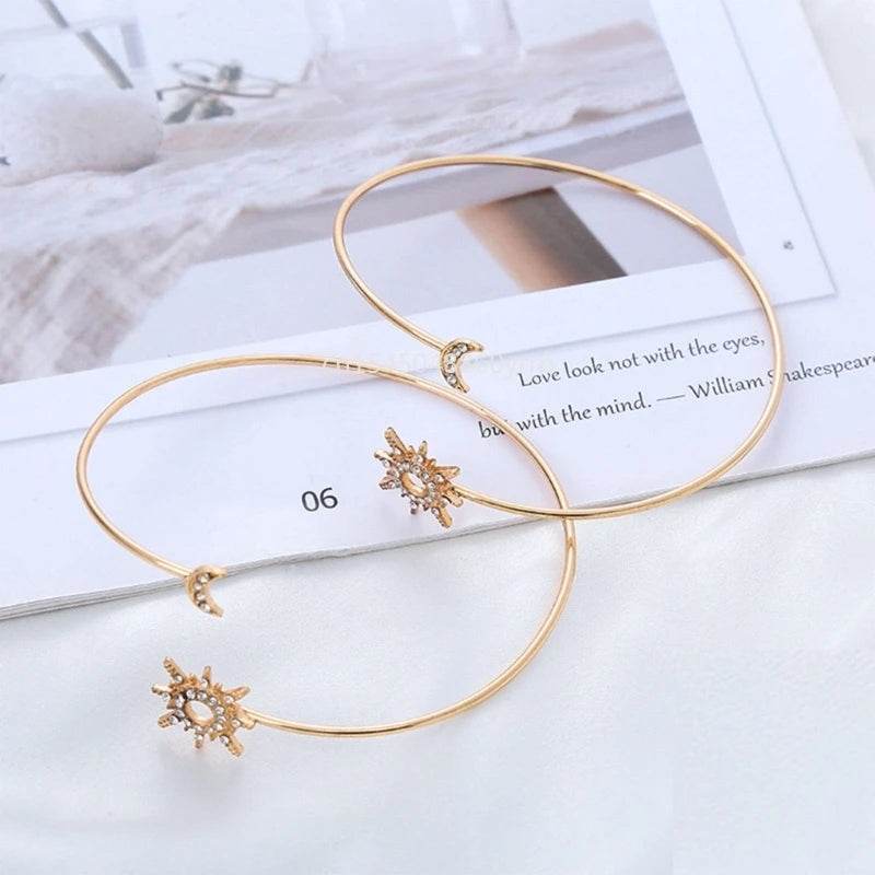 1 Pcs Rhinestones Arm Cuff for Women Armlet Bangle Arm Cuff Flexible - Fashionqueene.com