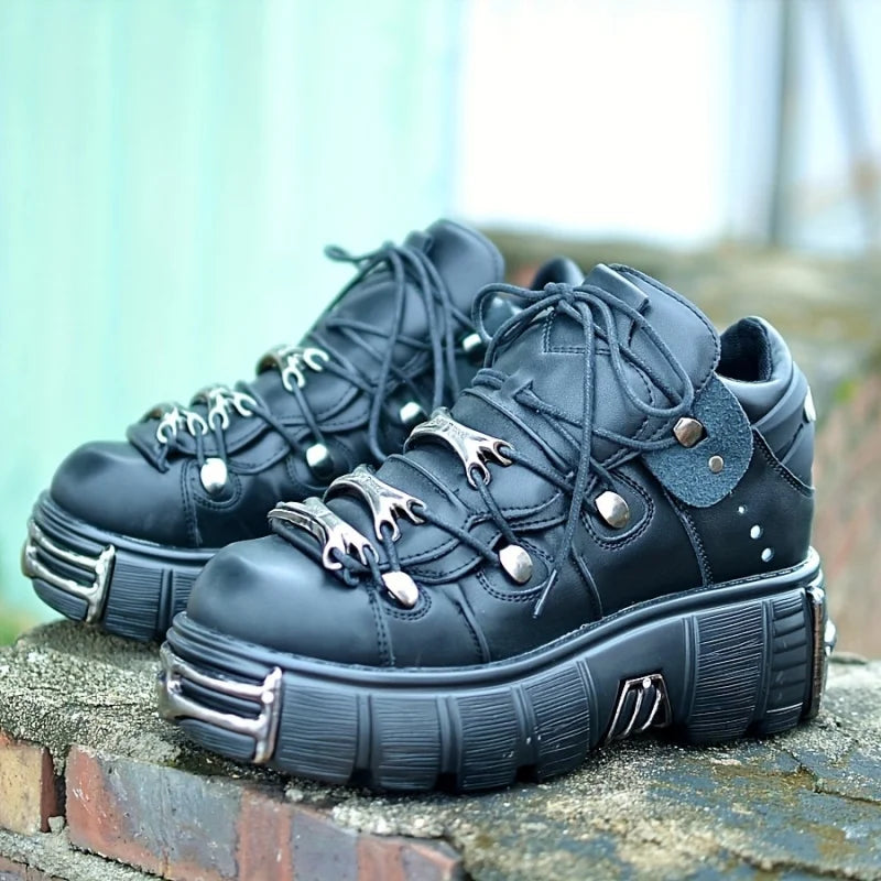 Thick Bottom Platform Rock Metal Decoration Casual Trainers Punk Style Gothic Sport Shoes