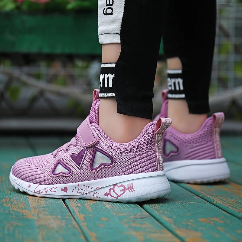 Girls Casual Light Mesh Sneakers Kids Summer Cute Sport Cartoon Female Footwear