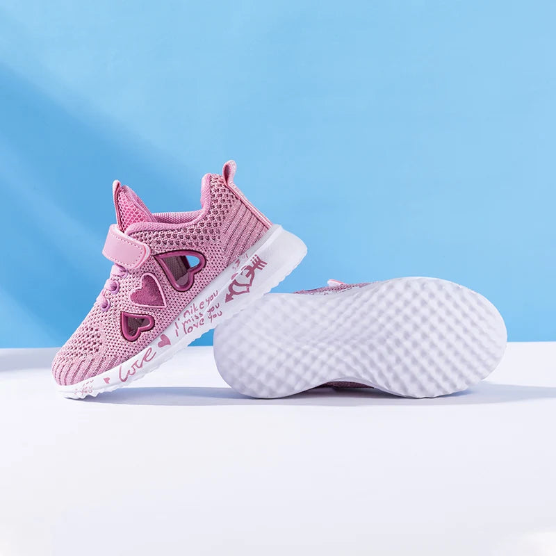 Girls Casual Light Mesh Sneakers Kids Summer Cute Sport Cartoon Female Footwear