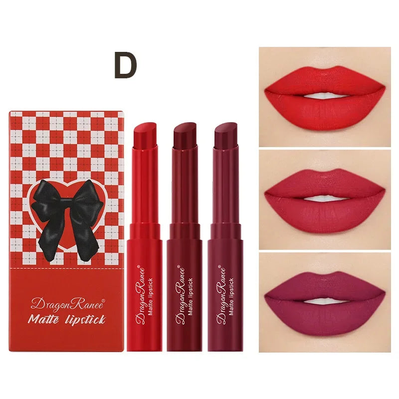 1/3pcs Nude Lipstick Crayon Long Lasting Matte Lipstick Pencil 24 Hours Waterproof Set Lip Moisturizer Colouring Lip Tint Stick