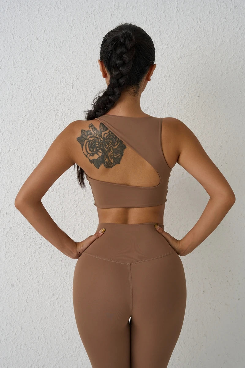 Backless Women Crop Top Fitness Solid Sports Bra Gym Shockproof