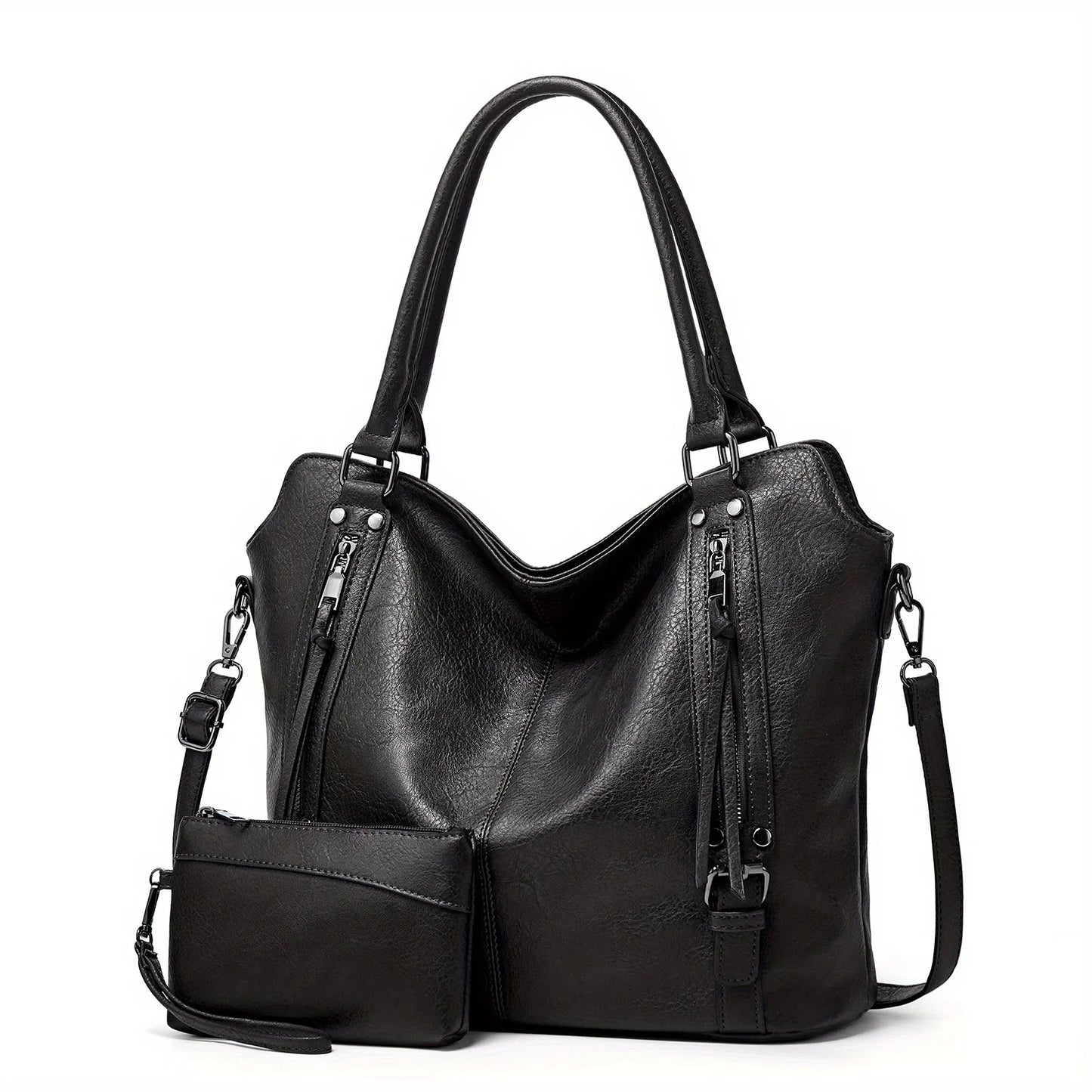 2PC Set Purses Tote Bag For Women, PU Leather Large Shoulder Bag, With Multi-Pockets Navy Blue / (30cm<Max Length<50cm) / United States Black / (30cm<Max Length<50cm) / United States Brown / (30cm<Max Length<50cm) / United States Navy Blue / (30cm<Max Length<50cm) / United States-Black / (30cm<Max Length<50cm) / United States-Brown / (30cm<Max Length<50cm) / United States-Purple Red / (30cm<Max Length<50cm) / United States-Coffee / (30cm<Max Length<50cm) / United States-