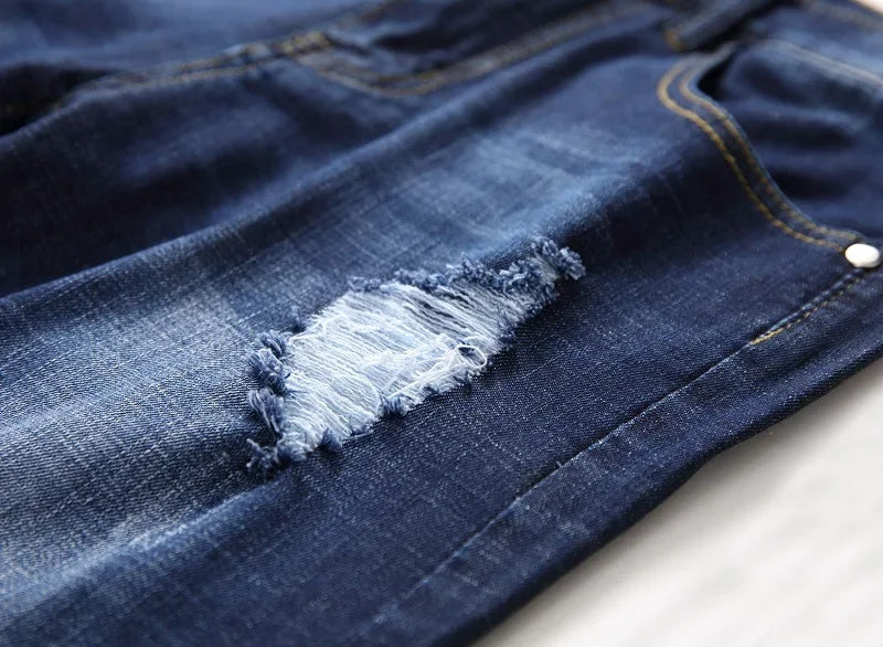 Men's Jeans Trend Denim Shorts Stretch Slim Hip Hop Classic