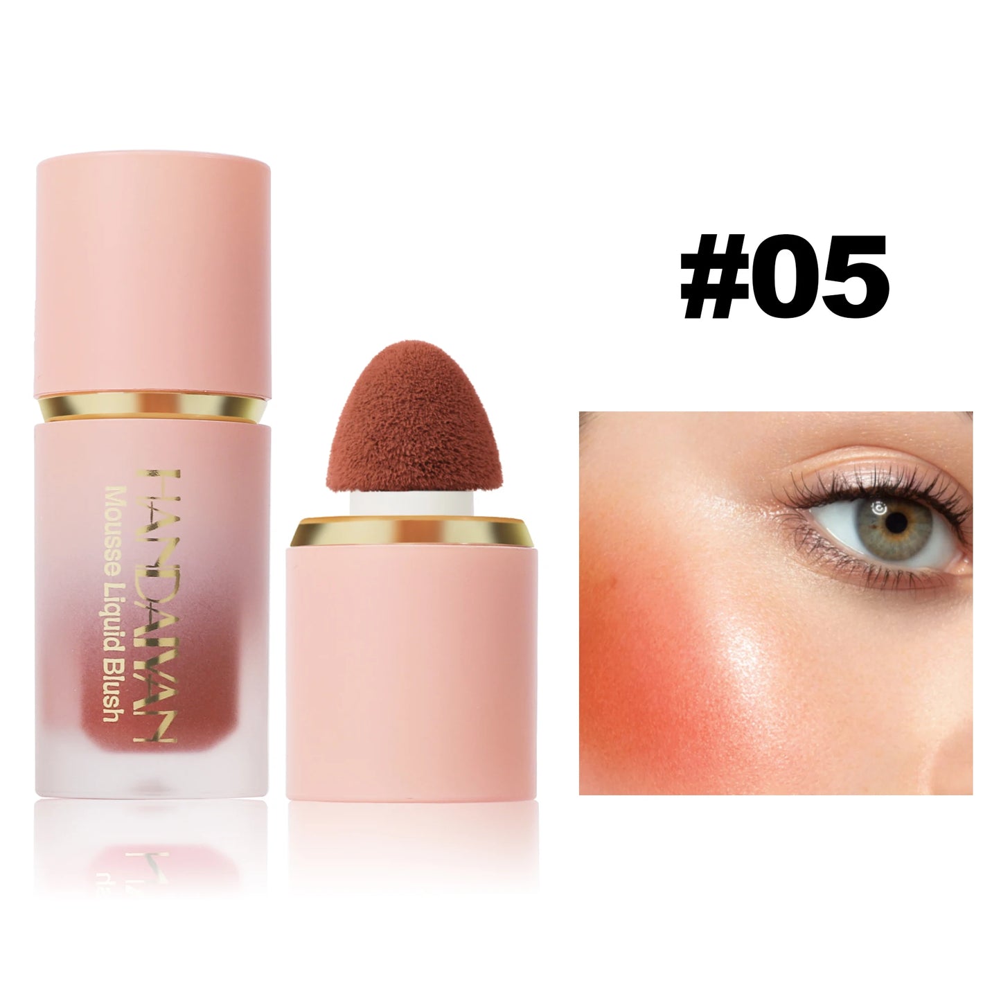 Handaiyan Matte Glitter Face Liquid Blusher Smooth Cheek Blush Highlighter Stick Rouge 05