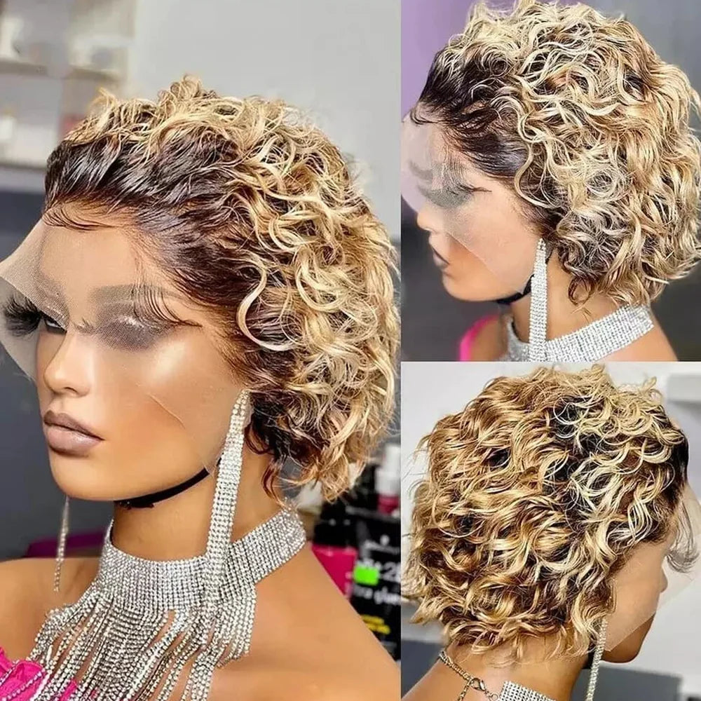 Pixie Cut Wig Human Hair 13x1 Lace Frontal Wigs Human Hair Short Bob Human